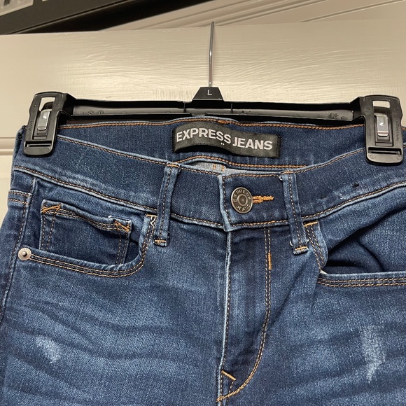 A5 - #259 Express dark blue jeans, super soft ankle leggins, size 4 - Picture 3 of 6